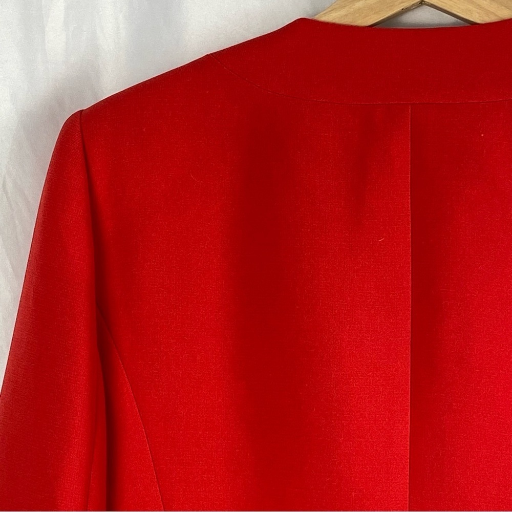 Kasper Size 8 Red Suit Blazer Jacket Open Front Separate Coat Women - Picture 14 of 16